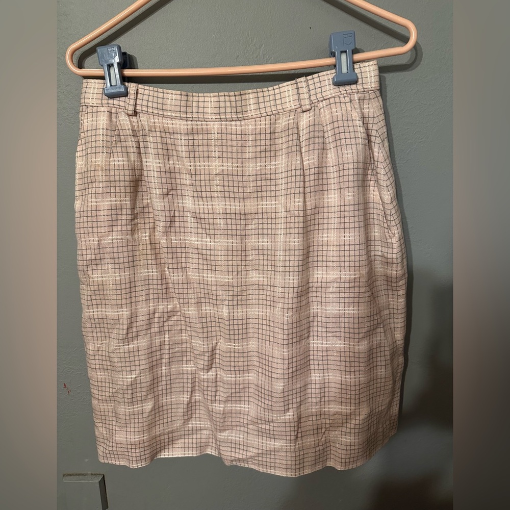 Evan Picone Cream Pencil Skirt Knee-Length Work